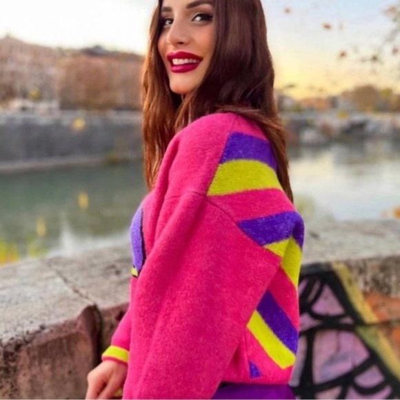 NWT ZARA BLOGGER'S FAVORITE SNAIL PRINT KNIT SWEATER S - Picture 4 of 9